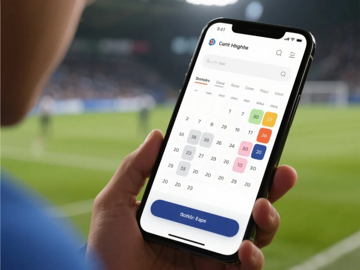 手機版世界杯賽程與比分頁面示意